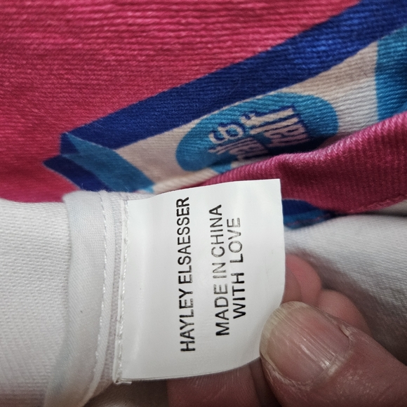 Hayley Elsaesser Novelty Half & Half Bright Pink and Blue Miniskirt Size Large - Picture 3 of 10